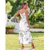 Zeagoo Womens Summer Maxi Dress Spaghetti Strap Casual Printed Dress Boho Floral Beach Sundress,(White Floral)