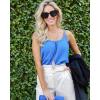 Zeagoo Womens Summer Sleeveless Tops Scoop Neck Cute Tank Camisole Casual Loose Fit Tops(Blue)