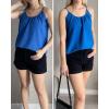 Zeagoo Womens Summer Sleeveless Tops Scoop Neck Cute Tank Camisole Casual Loose Fit Tops(Blue)