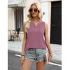 Zeagoo Womens Summer Tank Tops 2025 Loose Button Down V Neck Flowy Summer Tops Cute Sleeveless Shirts Purple