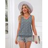 Zeagoo Womens Summer Tank Tops V Neck Sleeveless Tops Casual Loose Fit Solid Floral Tanks Cute Basic Banded Cami Shirts