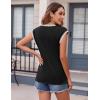 Zeagoo Women’s Summer Tops Cap Sleeve Casual Shirts 2025 V Neck Basic Tshirts Loose Fit Trendy Tee(Black)