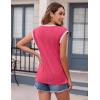 Zeagoo Women’s Summer Tops Cap Sleeve Casual Shirts 2025 V Neck Basic Tshirts Loose Fit Trendy Tee(Rose Red)