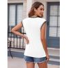 Zeagoo Women’s Summer Tops Cap Sleeve Casual Shirts 2025 V Neck Basic Tshirts Loose Fit Trendy Tee(White)
