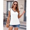 Zeagoo Women’s Summer Tops Cap Sleeve Casual Shirts 2025 V Neck Basic Tshirts Loose Fit Trendy Tee(White)