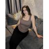 Zeagoo Womens Summer Tops Square Neck Ribbed Tank Tops Slim Fitted Racerback Sleeveless Shirts Basic Casual 2 Pack(B-black&leaf)