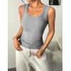 Zeagoo Womens Summer Tops Square Neck Ribbed Tank Tops Slim Fitted Racerback Sleeveless Shirts Basic Casual 2 Pack(B-white&grey)