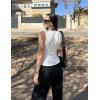 Zeagoo Womens Summer Tops Square Neck Ribbed Tank Tops Slim Fitted Racerback Sleeveless Shirts Basic Casual 2 Pack(B-white&white)