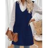 Zeagoo Women’s Sweater Vest Dresses for Women 2026 V Neck Sleeveless Knit Pullover Sweater with Pockets Fall Winter Outfits(Blue)