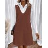 Zeagoo Women’s Sweater Vest Dresses for Women 2026 V Neck Sleeveless Knit Pullover Sweater with Pockets Fall Winter Outfits(Brown)