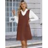 Zeagoo Women’s Sweater Vest Dresses for Women 2026 V Neck Sleeveless Knit Pullover Sweater with Pockets Fall Winter Outfits(Brown)
