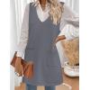 Zeagoo Women’s Sweater Vest Dresses for Women 2026 V Neck Sleeveless Knit Pullover Sweater with Pockets Fall Winter Outfits(Grey)