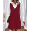 Zeagoo Women’s Sweater Vest Dresses for Women 2026 V Neck Sleeveless Knit Pullover Sweater with Pockets Fall Winter Outfits(Wine Red)
