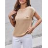 Zeagoo Womens Sweater Vest Fall 2026 Loose Fit Cape Sleeve Knit Ribbed Tank Tops with Front Pocket S-XXL(Beige)