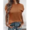 Zeagoo Womens Sweater Vest Fall 2026 Loose Fit Cape Sleeve Knit Ribbed Tank Tops with Front Pocket S-XXL(Caramel)