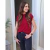 Zeagoo Womens Sweater Vest Fall 2026 Loose Fit Cape Sleeve Knit Ribbed Tank Tops with Front Pocket S-XXL(Dark Red)