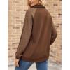 Zeagoo Women’s Sweatshrits Quarter Zip Pullover Fleece Sweatshirt Casual Cable Knit Sleeve Hoodies Fashion Outfits Clothes(Brown)