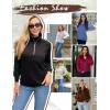 Zeagoo Women’s Sweatshrits Quarter Zip Pullover Fleece Sweatshirt Casual Cable Knit Sleeve Hoodies Fashion Outfits Clothes(Camel)