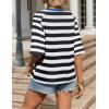Zeagoo Womens T Shirts Summer Casual Oversized Crewneck Loose Fit Short Sleeve Striped Tops Fashion Comfy Basic Tee Blouses(Black and White Striped)