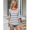 Zeagoo Womens T Shirts Summer Casual Oversized Crewneck Loose Fit Short Sleeve Striped Tops Fashion Comfy Basic Tee Blouses(Gray and White Striped)