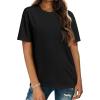 Zeagoo Women’s T-Shirts Short Sleeve Tops Summer Casual Blouse Crew Neck Basic Shirt 2 Pack Loose Fit Tee(Aa-black)