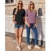 Zeagoo Women’s T-Shirts Short Sleeve Tops Summer Casual Blouse Crew Neck Basic Shirt 2 Pack Loose Fit Tee(Bb-black purple Red)