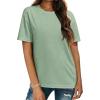 Zeagoo Women’s T-Shirts Short Sleeve Tops Summer Casual Blouse Crew Neck Basic Shirt 2 Pack Loose Fit Tee(Black light Green)