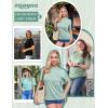 Zeagoo Women’s T-Shirts Short Sleeve Tops Summer Casual Blouse Crew Neck Basic Shirt 2 Pack Loose Fit Tee(Black light Green)