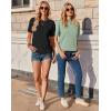 Zeagoo Women’s T-Shirts Short Sleeve Tops Summer Casual Blouse Crew Neck Basic Shirt 2 Pack Loose Fit Tee(Black light Green)