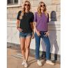 Zeagoo Women’s T-Shirts Short Sleeve Tops Summer Casual Blouse Crew Neck Basic Shirt 2 Pack Loose Fit Tee(Black purple)