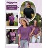 Zeagoo Women’s T-Shirts Short Sleeve Tops Summer Casual Blouse Crew Neck Basic Shirt 2 Pack Loose Fit Tee(Black purple)