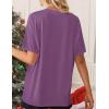 Zeagoo Women’s T-Shirts Short Sleeve Tops Summer Casual Blouse Crew Neck Basic Shirt 2 Pack Loose Fit Tee(Black purple)
