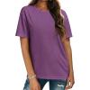 Zeagoo Women’s T-Shirts Short Sleeve Tops Summer Casual Blouse Crew Neck Basic Shirt 2 Pack Loose Fit Tee(Black purple)
