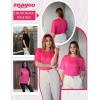 Zeagoo Women’s T-Shirts Short Sleeve Tops Summer Casual Blouse Crew Neck Basic Shirt 2 Pack Loose Fit Tee(Black rose Red)