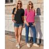 Zeagoo Women’s T-Shirts Short Sleeve Tops Summer Casual Blouse Crew Neck Basic Shirt 2 Pack Loose Fit Tee(Black rose Red)
