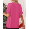 Zeagoo Women’s T-Shirts Short Sleeve Tops Summer Casual Blouse Crew Neck Basic Shirt 2 Pack Loose Fit Tee(Black rose Red)