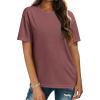 Zeagoo Women’s T-Shirts Short Sleeve Tops Summer Casual Blouse Crew Neck Basic Shirt 2 Pack Loose Fit Tee(Black wine Red)