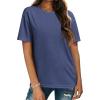 Zeagoo Women’s T-Shirts Short Sleeve Tops Summer Casual Blouse Crew Neck Basic Shirt 2 Pack Loose Fit Tee(Purple Red navy Blue)