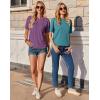 Zeagoo Women’s T-Shirts Short Sleeve Tops Summer Casual Blouse Crew Neck Basic Shirt 2 Pack Loose Fit Tee(Purple blue Green)