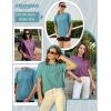 Zeagoo Women’s T-Shirts Short Sleeve Tops Summer Casual Blouse Crew Neck Basic Shirt 2 Pack Loose Fit Tee(Purple blue Green)