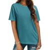 Zeagoo Women’s T-Shirts Short Sleeve Tops Summer Casual Blouse Crew Neck Basic Shirt 2 Pack Loose Fit Tee(Purple blue Green)