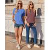 Zeagoo Women’s T-Shirts Short Sleeve Tops Summer Casual Blouse Crew Neck Basic Shirt 2 Pack Loose Fit Tee(Royal Blue wine Red)
