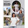 Zeagoo Women’s T-Shirts Short Sleeve Tops Summer Casual Blouse Crew Neck Basic Shirt 2 Pack Loose Fit Tee(White dark Grey)