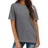 Zeagoo Women’s T-Shirts Short Sleeve Tops Summer Casual Blouse Crew Neck Basic Shirt 2 Pack Loose Fit Tee(White dark Grey)