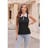 Zeagoo Womens Tank Tops 2024 Casual V Neck Sleeveless Blouses Slim Fit UPF 50+ Polo Shirts XS-XXL(Black)