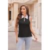 Zeagoo Womens Tank Tops 2024 Casual V Neck Sleeveless Blouses Slim Fit UPF 50+ Polo Shirts XS-XXL(Black)