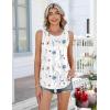 Zeagoo Womens Tank Tops 2026 Summer Loose Fit Crew Neck Boho Tunic Pleated Babydoll Sleeveless Shirts with Button Detail(Bf290)