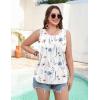 Zeagoo Womens Tank Tops 2026 Summer Loose Fit Crew Neck Boho Tunic Pleated Babydoll Sleeveless Shirts with Button Detail(Bf290)