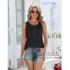 Zeagoo Womens Tank Tops 2026 Summer Loose Fit Crew Neck Boho Tunic Pleated Babydoll Sleeveless Shirts with Button Detail(Black)