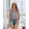 Zeagoo Womens Tank Tops 2026 Summer Loose Fit Crew Neck Boho Tunic Pleated Babydoll Sleeveless Shirts with Button Detail(Hf36)